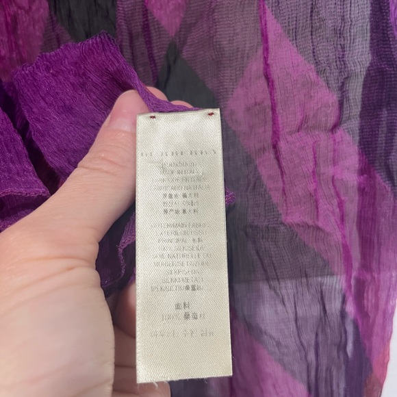 Burberry lightweight silk Purple and Black Sheer Scarf - Picture 5 of 9